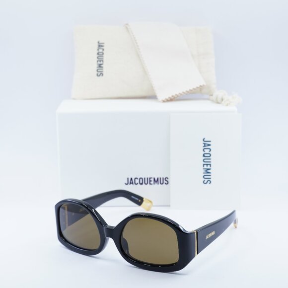 Jacquemus COLAPSO JAC/15 C1 Geometric Sunglasses - Black/Brown - Picture 1 of 11